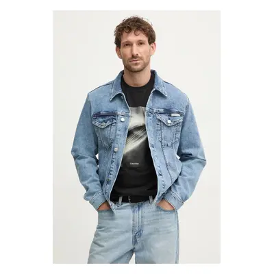 Džínová bunda Calvin Klein Jeans pánská, modrá barva, přechodná, J30J326552