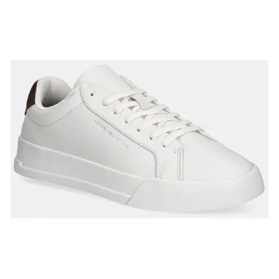 Sneakers boty Tommy Hilfiger TH COURT BETTER LTH bílá barva, FM0FM05322