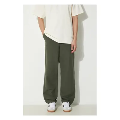 Kalhoty s příměsí lnu Norse Projects Ezra Relaxed Cotton Linen zelená barva, N25.0402.8022