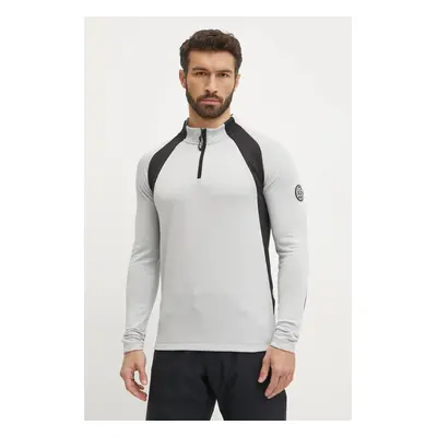 Sportovní mikina EA7 Emporio Armani St. Moritz Powerstretch šedá barva, s aplikací, PJQXZ.6DPMA5