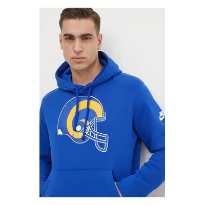 Mikina Nike Los Angeles Rams pánská, modrá barva, s kapucí, s potiskem, NKDK-4DA-9TV-13L