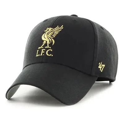 Čepice s vlněnou směsí 47 brand Liverpool FC černá barva, s aplikací, EPL-MTLCS04WBP-BKB