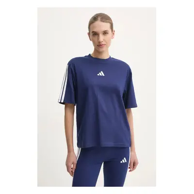 Bavlněné tričko adidas Essentials tmavomodrá barva, JE1212