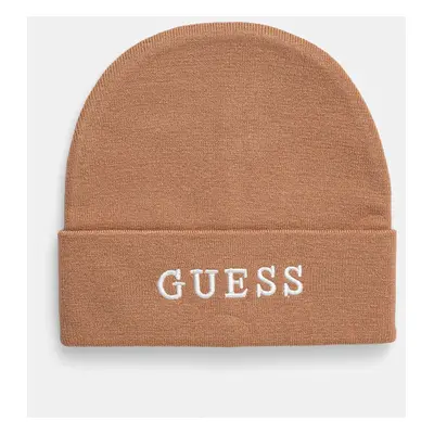 Čepice Guess hnědá barva, z husté pleteniny, AW5189 POL01