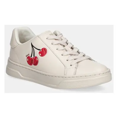 Kožené sneakers boty Coach High Line Cherry béžová barva, CZ361