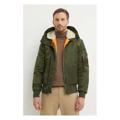 Bunda Alpha Industries MA-1 Hooded pánská, zelená barva, zimní, 158104.257