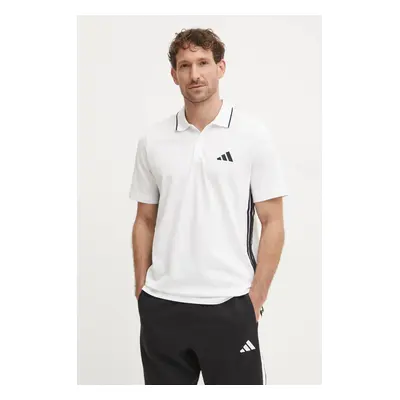 Bavlněné polo tričko adidas Essentials béžová barva, s potiskem, JE6383