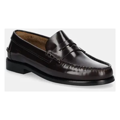 Kožené mokasíny Tommy Hilfiger CLASSIC HILFIGER LEATHER LOAFER pánské, hnědá barva, FM0FM05362