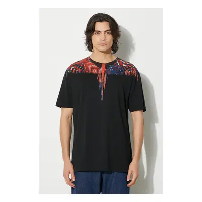 Bavlněné tričko Marcelo Burlon Bandana Wings Basic Tee černá barva, s potiskem, CMAA056F24JER003