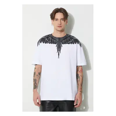 Bavlněné tričko Marcelo Burlon Icon Wings Basic bílá barva, s potiskem, CMAA056C99JER0010110