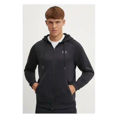 Mikina Under Armour Armour Fleece Pro pánská, černá barva, s kapucí, hladká, 1386582