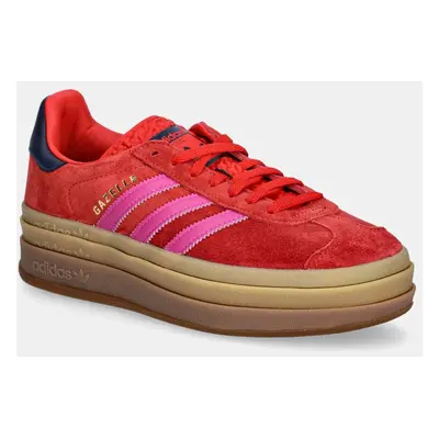 Semišové sneakers boty adidas Originals Gazelle Bold červená barva, JH9665