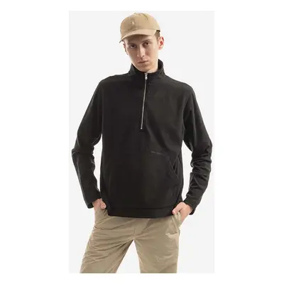 Mikina Norse Projects Frederik Fleece Half Zip pánská, černá barva, hladká, N20.1286.9999-9999