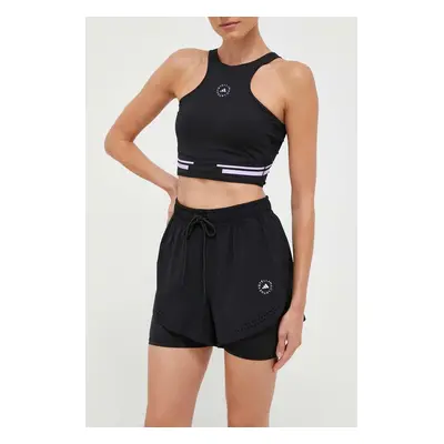 Tréninkové šortky adidas by Stella McCartney černá barva, hladké, high waist, IB6824