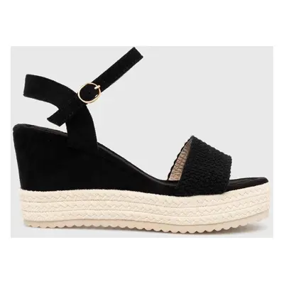 Espadrilky Answear Lab černá barva, na klínku