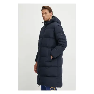 Péřová bunda Tommy Hilfiger pánská, tmavomodrá barva, zimní, MW0MW37368