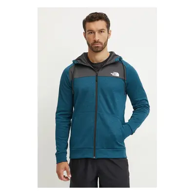 Sportovní mikina The North Face Reaxion tyrkysová barva, s kapucí, NF0A7Z9O7AO1