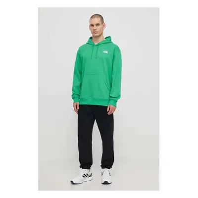 Mikina The North Face M Essential Hoodie pánská, zelená barva, s kapucí, hladká, NF0A7ZJ9PO81