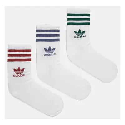 Ponožky adidas Originals 3-Stripes 3-pack bílá barva, JI9471