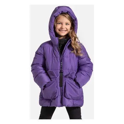 Dětská bunda Coccodrillo fialová barva, OUTERWEAR GIRL KIDS