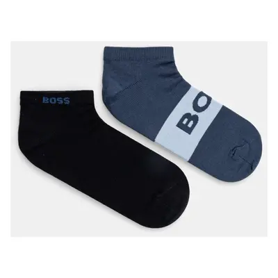 Ponožky BOSS 2-pack pánské, tmavomodrá barva, 50467747