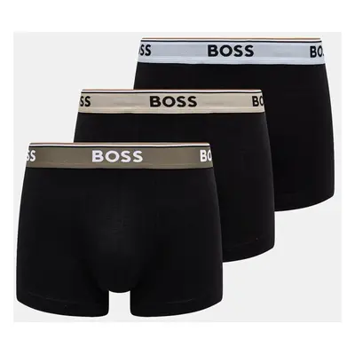 Boxerky BOSS 3-pack pánské, černá barva, 50531684