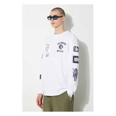 Bavlněné tričko s dlouhým rukávem Billionaire Boys Club Multi Graphic Longsleeve bílá barva, s p