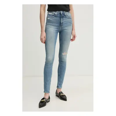 Džíny Calvin Klein Jeans dámské, modrá barva, J20J224495