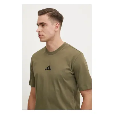 Bavlněné tričko adidas Essential zelená barva, JF1097