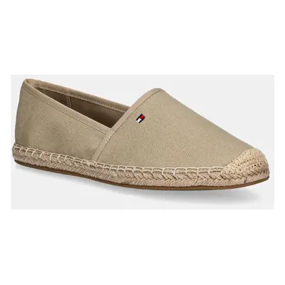 Espadrilky Tommy Hilfiger FLAG CANVAS ESPADRILLE béžová barva, FW0FW08541