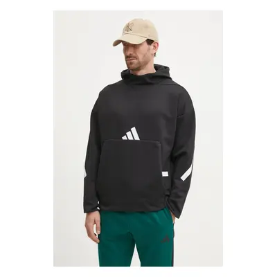 Mikina adidas Z.N.E. pánská, černá barva, s kapucí, s potiskem, JP0371