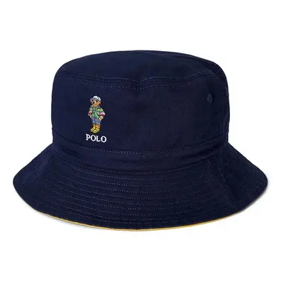 Dětský bavlněný klobouk Polo Ralph Lauren tmavomodrá barva, 323958984001