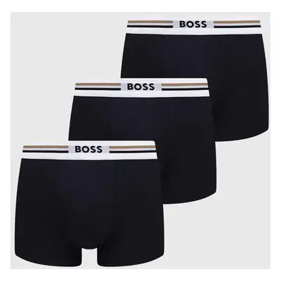 Boxerky BOSS 3-pack pánské, tmavomodrá barva, 50492200