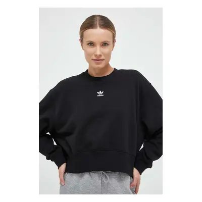 Mikina adidas Originals dámská, černá barva, hladká, IA6504