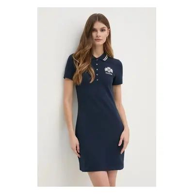 Šaty Tommy Hilfiger tmavomodrá barva, mini, WW0WW43841