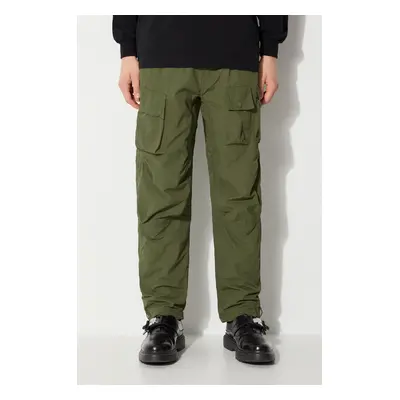 Kalhoty Maharishi Veg Dyed Cargo Track Pants Japanese pánské, zelená barva, jednoduché, 5040.OLI