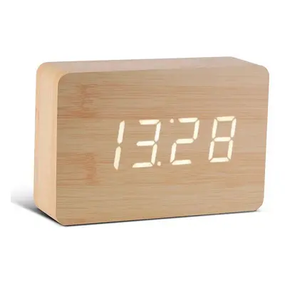 LED hodiny Gingko Design Brick Beech Click Clock bílá barva