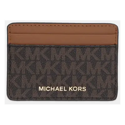 Pouzdro na karty MICHAEL Michael Kors hnědá barva, 32F1GJ6D0B