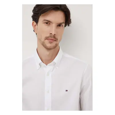 Košile Tommy Hilfiger bílá barva, regular, s límečkem button-down, MW0MW33828