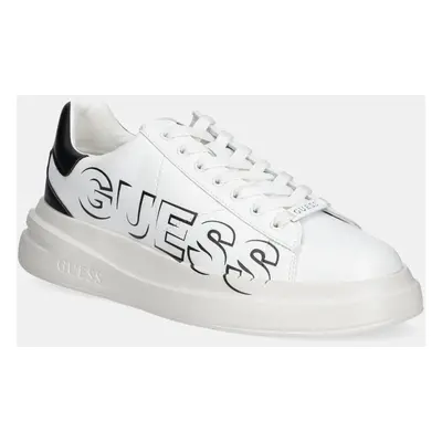 Kožené sneakers boty Guess ELBA bílá barva, FMPELB SUE12