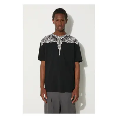 Bavlněné tričko Marcelo Burlon Icon Wings Basic Tee černá barva, s potiskem, CMAA056F24JER001100