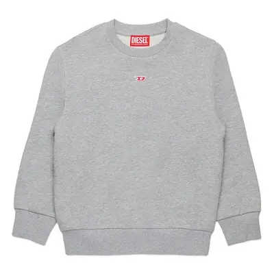 Dětská bavlněná mikina Diesel SGINND OVER SWEAT-SHIRT šedá barva, hladká, J02234