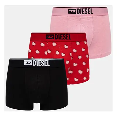 Boxerky Diesel DAMIEN-GFT-3PACK BOXER-SHORTS 3-pack pánské, růžová barva, A17805.0KNCD