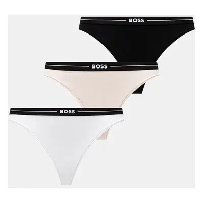 Tanga BOSS 3-pack černá barva, 50510030