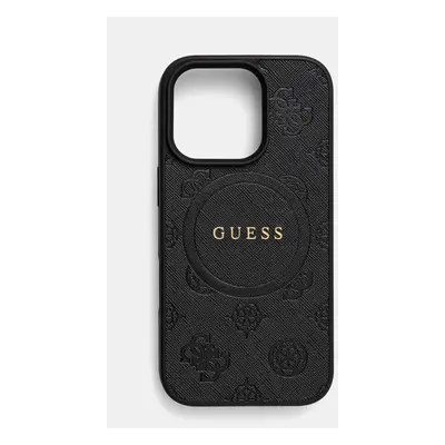 Obal na telefon Guess iPhone 16 Pro 6.3 černá barva, GUHMP16LPSAPSMEK