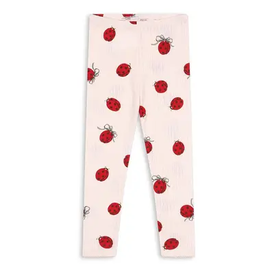 Dětské bavlněné legíny Konges Sløjd MINNIE LADYBUG PANTS GOTS béžová barva, KS102206