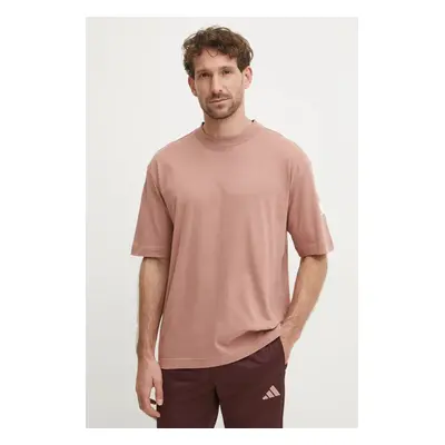 Bavlněné tričko adidas Essentials oranžová barva, s potiskem, JF3620