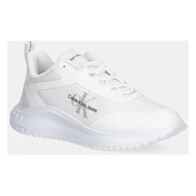 Sneakers boty Calvin Klein Jeans EVA RUNNER LOW LACE MIX ML WN bílá barva, YW0YW01442