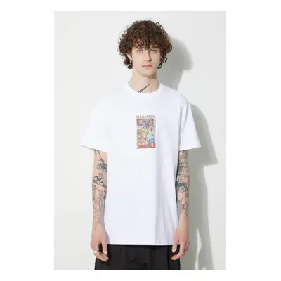 Bavlněné tričko Maharishi Tiger Vs. Dragon T-Shirt bílá barva, s potiskem, 1078.WHITE