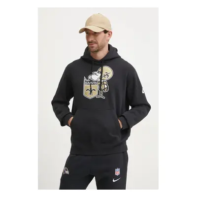 Mikina Nike New Orleans Saints pánská, černá barva, s kapucí, s potiskem, NKDK-00A-7WV-13L